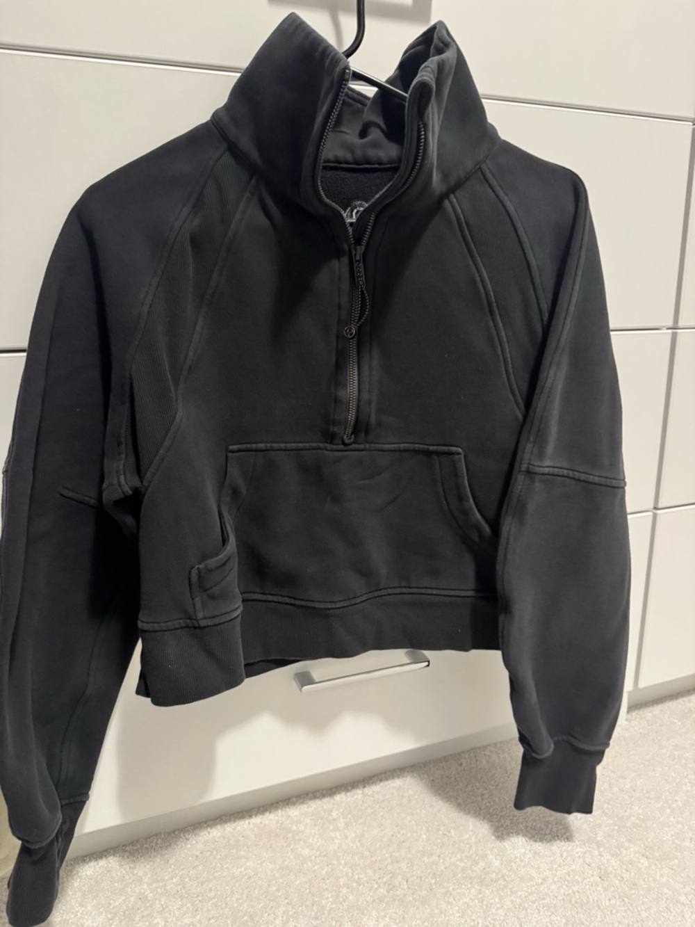 Lululemon Cropped Black Half-Zip Pullover Sweatshirt